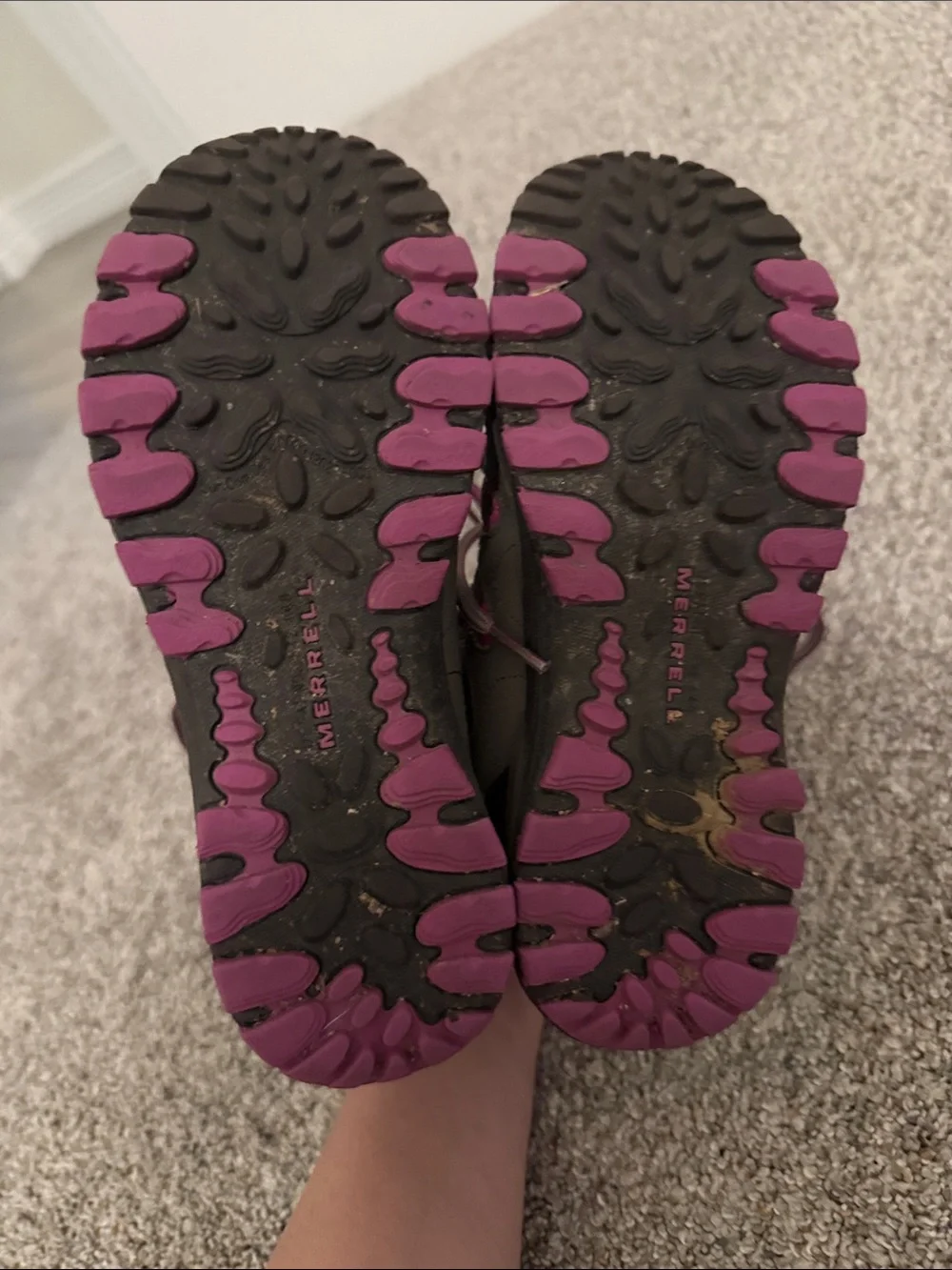 Merrell Girls Hilltop Ventilator Mid hiking boots brown/pink size 2